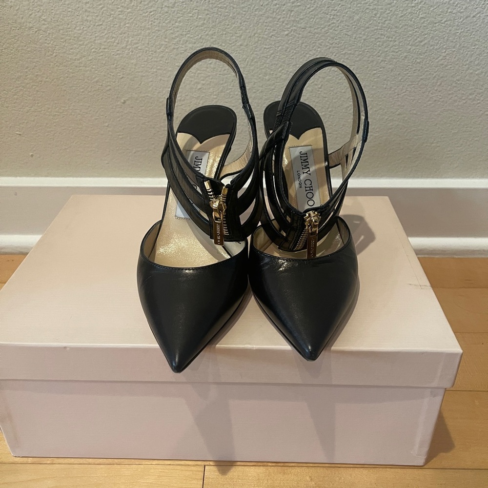 Jimmy Choo Black Strappy Heels